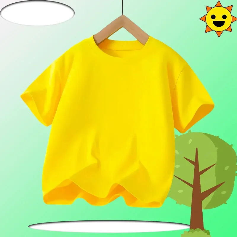 Kids Summer Cute Spider-Man Print Children's Short-Sleeved T-Shirt for Girls Boys 100% Cotton - Fashionable Short Sleeve