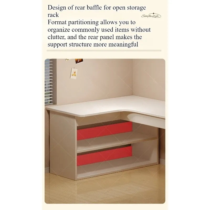 Computer desk Desktop Home bedroom Bookshelf Integrated student learning to write Corner Multifunctional office desk