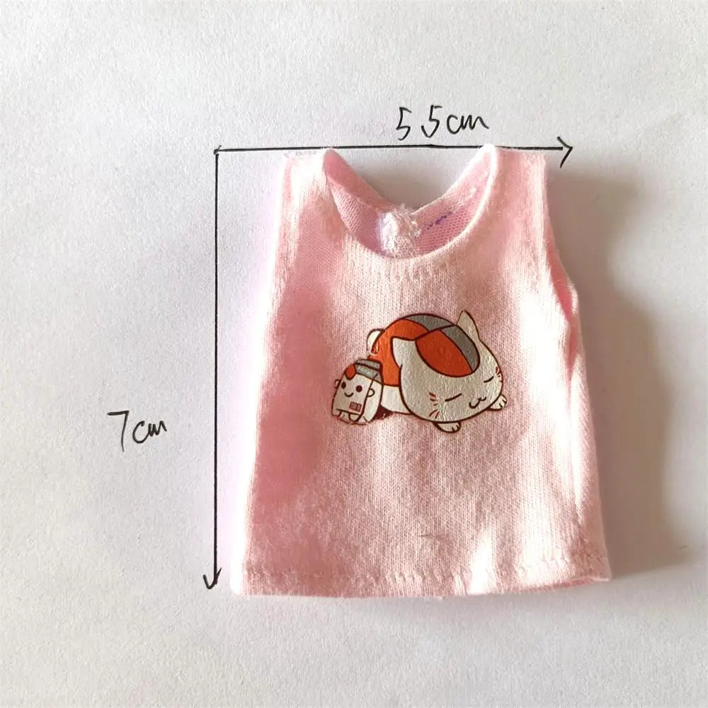NEW Blyth Clothes T-Shirt Vest   Cute Cat print Vest clothes for Blyth, Momoko, Obistu, Licca , FR 1/6 Dolls Accessories