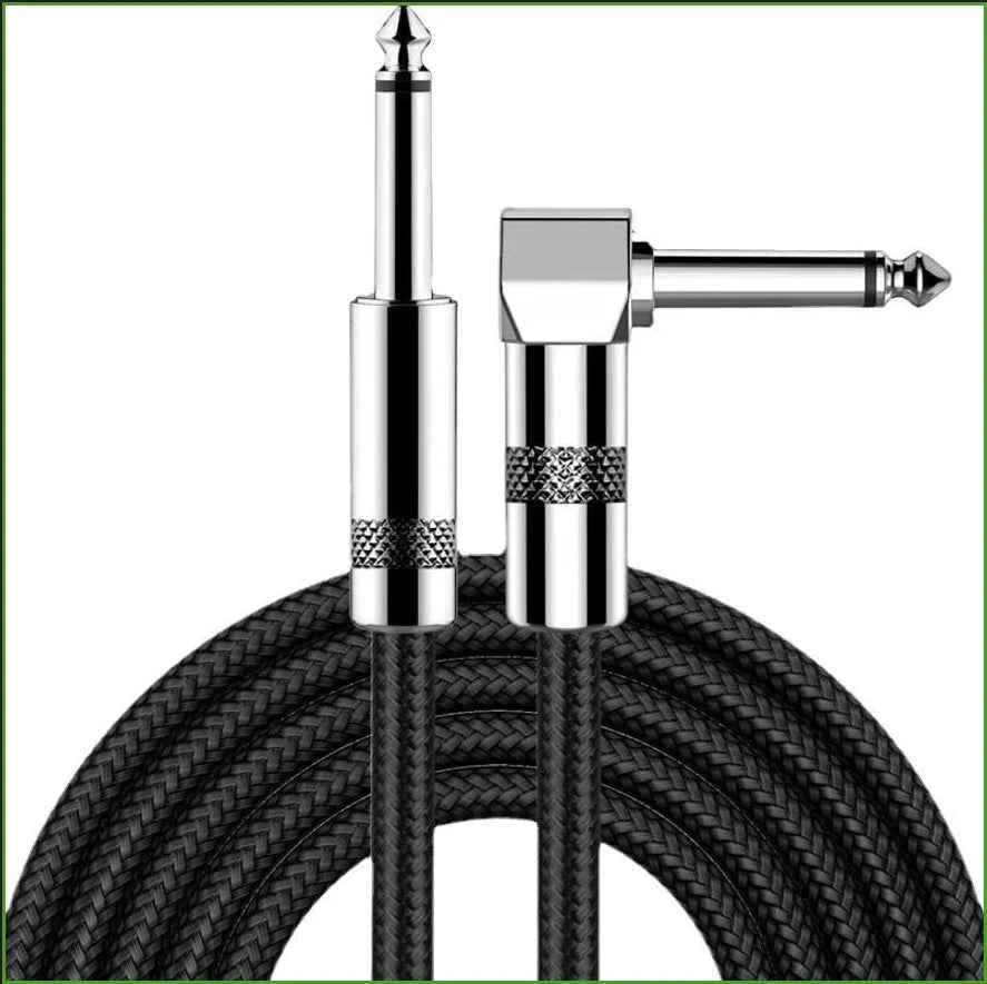 Guitar Cable 10/20ft Electric Instrument Bass AMP Cord for Electric Guitar Mandolin, Pro Audio (Right Angle to Straight, Black)