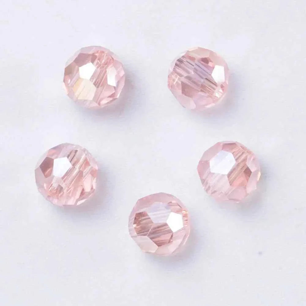 3 4 6 8mm Round Crystal Beads Faceted Colorful Glass Beads Loose Spacer Bead for Jewerly Making Needlework Bracelet Necklace DIY