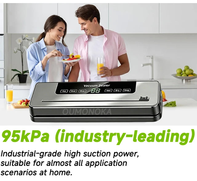 Electric Vacuum packaging machine Food Storage Seal Touch Button Dry/Wet Built-in Cutter Kitchen Food Sealing Vacuum Sealer