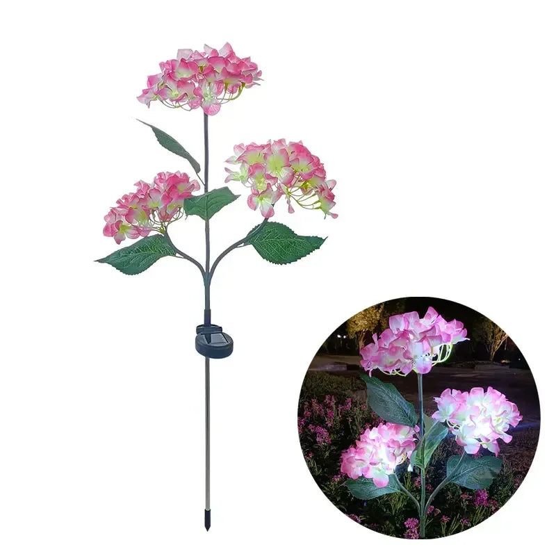 Solar Lights Outdoor Garden Light Waterproof Solar Garden Lights with Hydrangea Flower Lights LED Solar Powered Landscape Lights