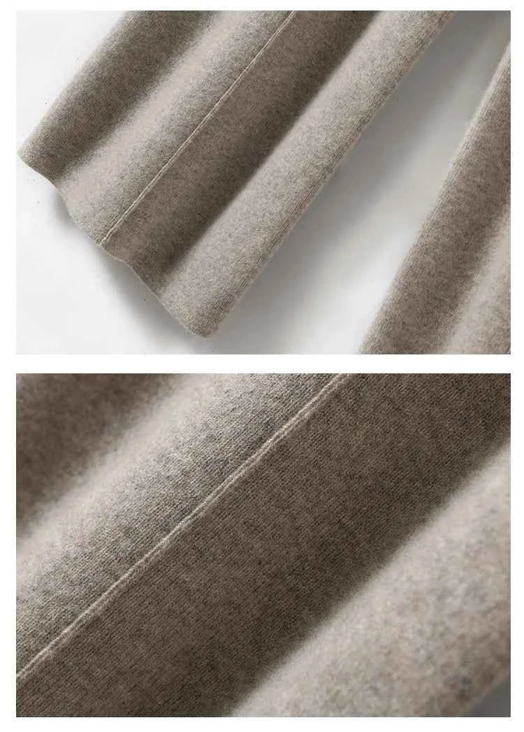 Women's High waisted warm knit wide leg straight leg pants for women, solid color loose wide leg pants