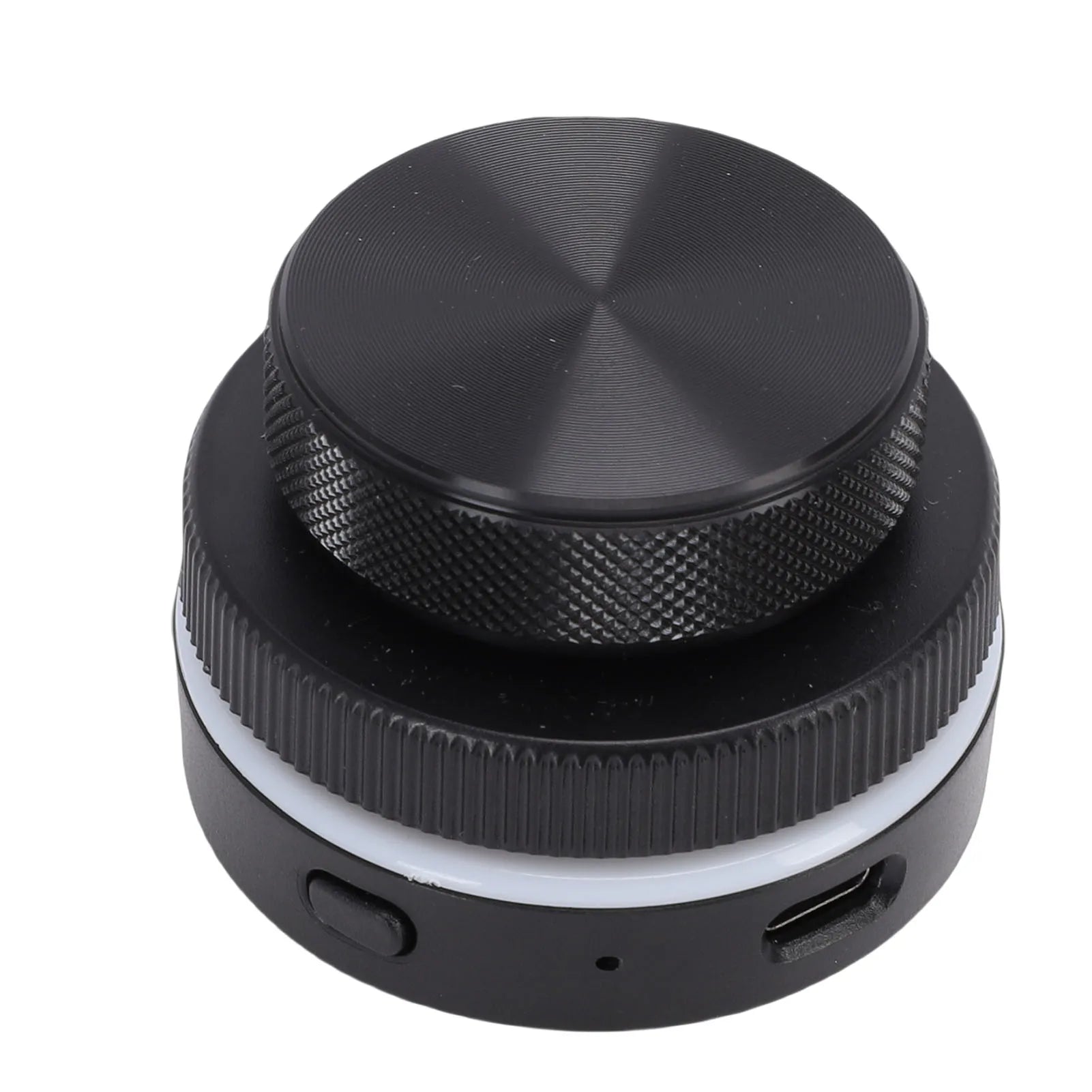 【New】Custom Rotary Knob with RGB Light Dual Knobs Page Turning Volume Controller 2.4G BT USB Support for Windows Black