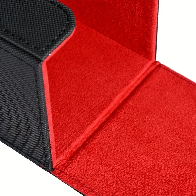 Card Deck Box,Card Storage Box holds 100+ Single Sleeved Cards, PU Leather Magnetic Closure for Magic cards TCG cards