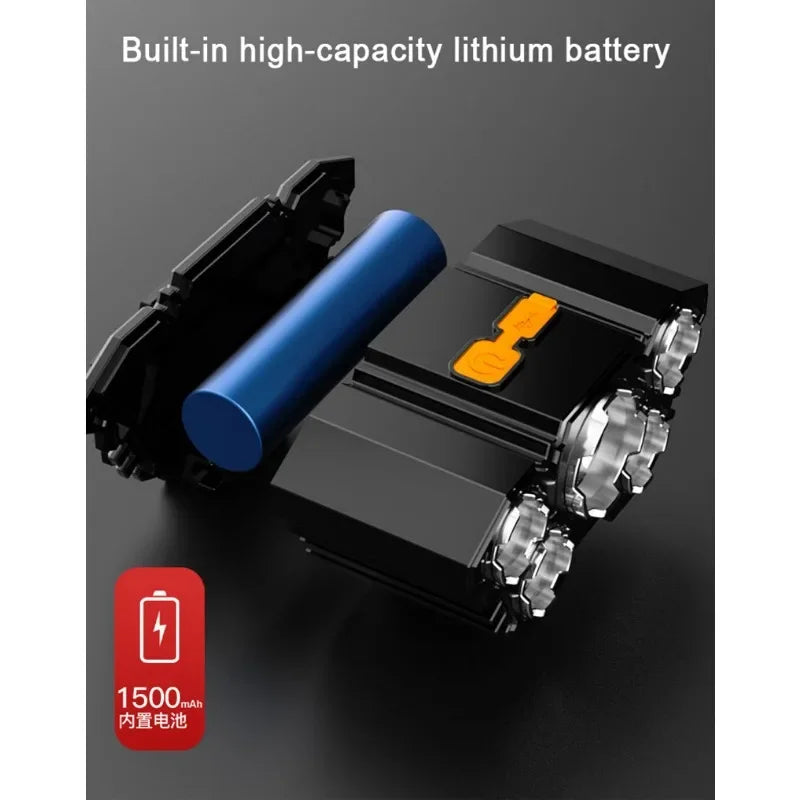 Headlight, strong light, super bright, rechargeable fishing light, long-range, super bright, head mounted mining lamp flashlight
