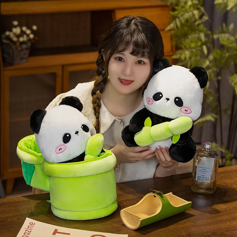 2 in 1 Cute Bamboo Panda Plush Toy Kawaii Stuffed Animal  Panda Plushie Doll Pillow