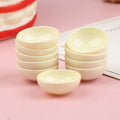 10pcs Dollhouse Miniature Bowl Dish Round Rice Bowl Tableware Dollhouse Kitchen Dining Accessory Resin Play House Toys