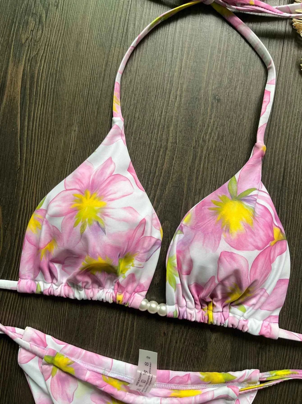 Micro Bikini 2026 Swimwear Women Swimsuit Sexy luxury Brazilian Bikini Set Halter Print Biquini Push Up Pearl Beachwear Female