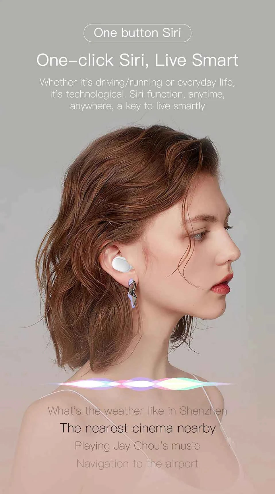 E6S Wireless Bluetooth Headphones with LED Display Deep Bass Stereo Ear Buds with Mic  Wireless Earbuds
