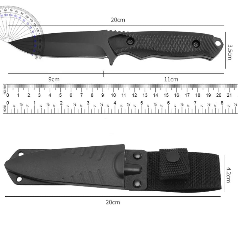 1pc stainless steel sheath pocket knife, high hardness knife, portable sheath peel knife outdoor barbecue knife