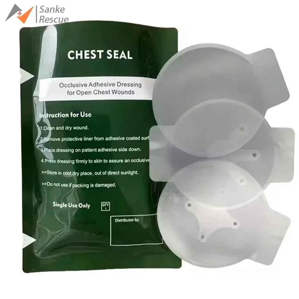 Chest Seal Wound Care for Emergency or Tactical Situations Advanced Adhesive Sterile Transparent Lightweight Vent Life-Saving