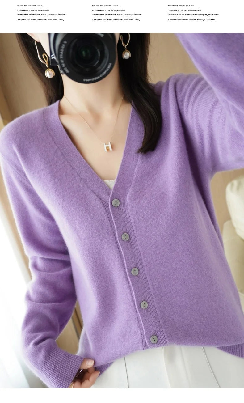 Women Cardigans 2025 Autumn Winter Single Breasted Knitwears Long Sleeve Warm Knit Cardigan Korean Fashion Spring casual Sweater