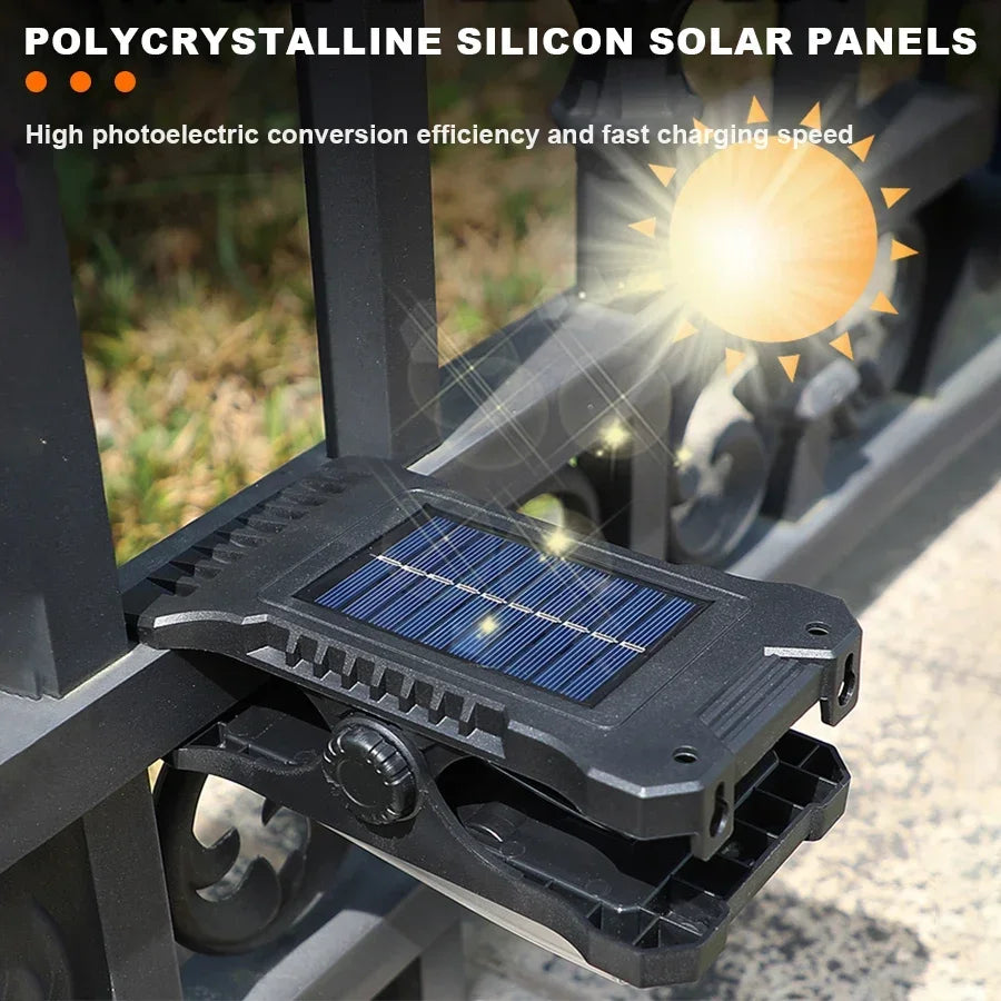 KDULIT Solar Garden Lights Outdoor Solar Clip Light Waterproof Motion Sensor Camping Lamp Fence Street Landscape Wall Decoration