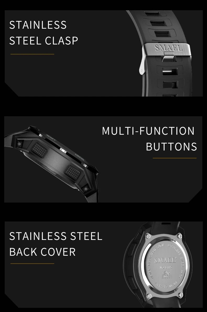 New SMAEL 8105 Watches Camo Strap Military Sport Watch for Men Clock Fashion Digital Wristwatch Waterproof Shockproof Watches