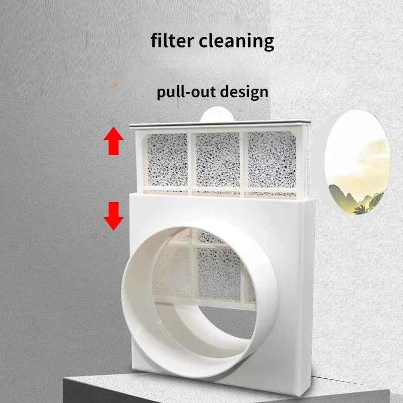 duct air filter inline ducting box ventilation for PVC pipe PE pipe Aluminum foil tube Inlet pre filter Deworming and Deashing