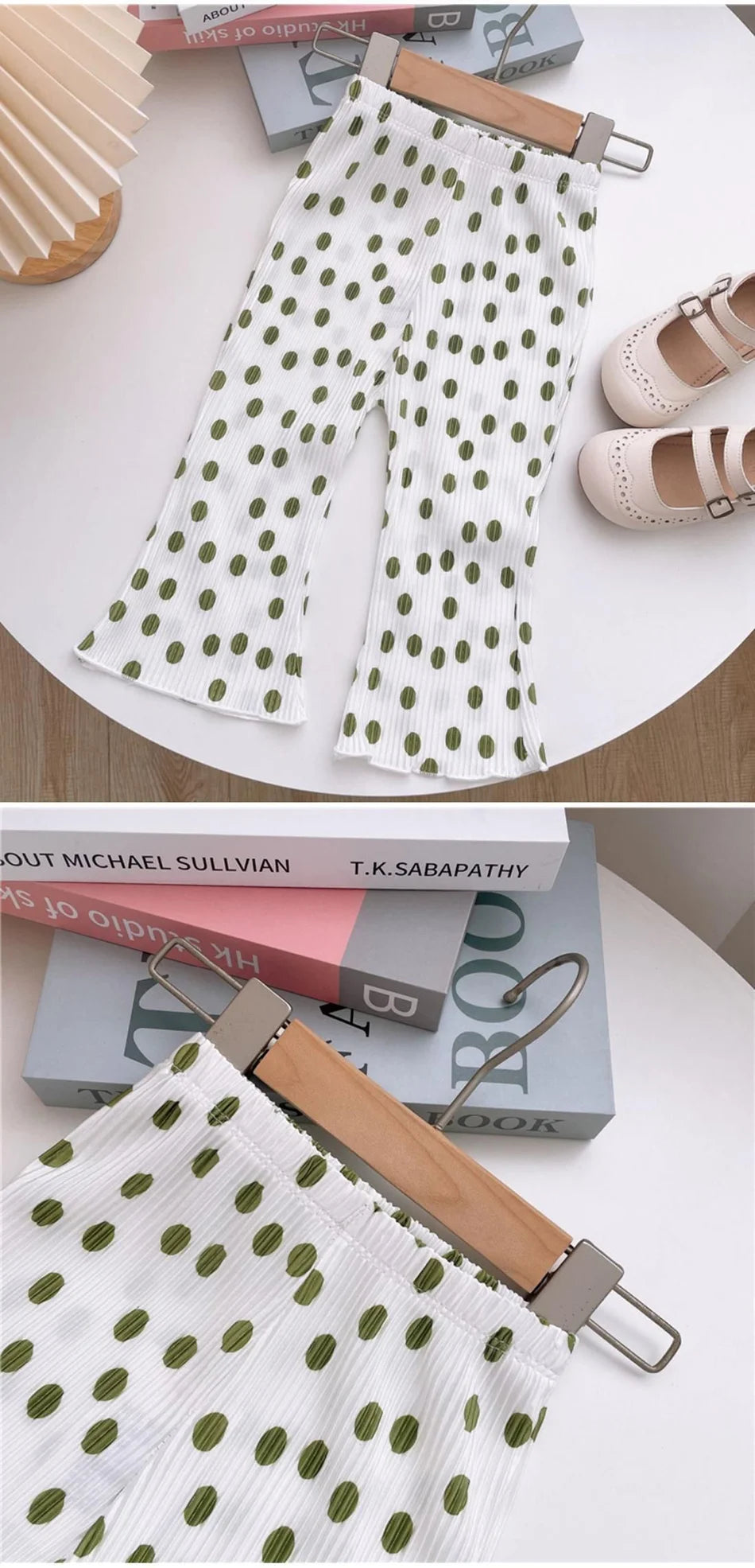 Summer Girls Floral Polka Dot Flared Pants Ice Silk Thin Fashion Outdoor Activities Children Pants Kids Everyday Versatil Pants