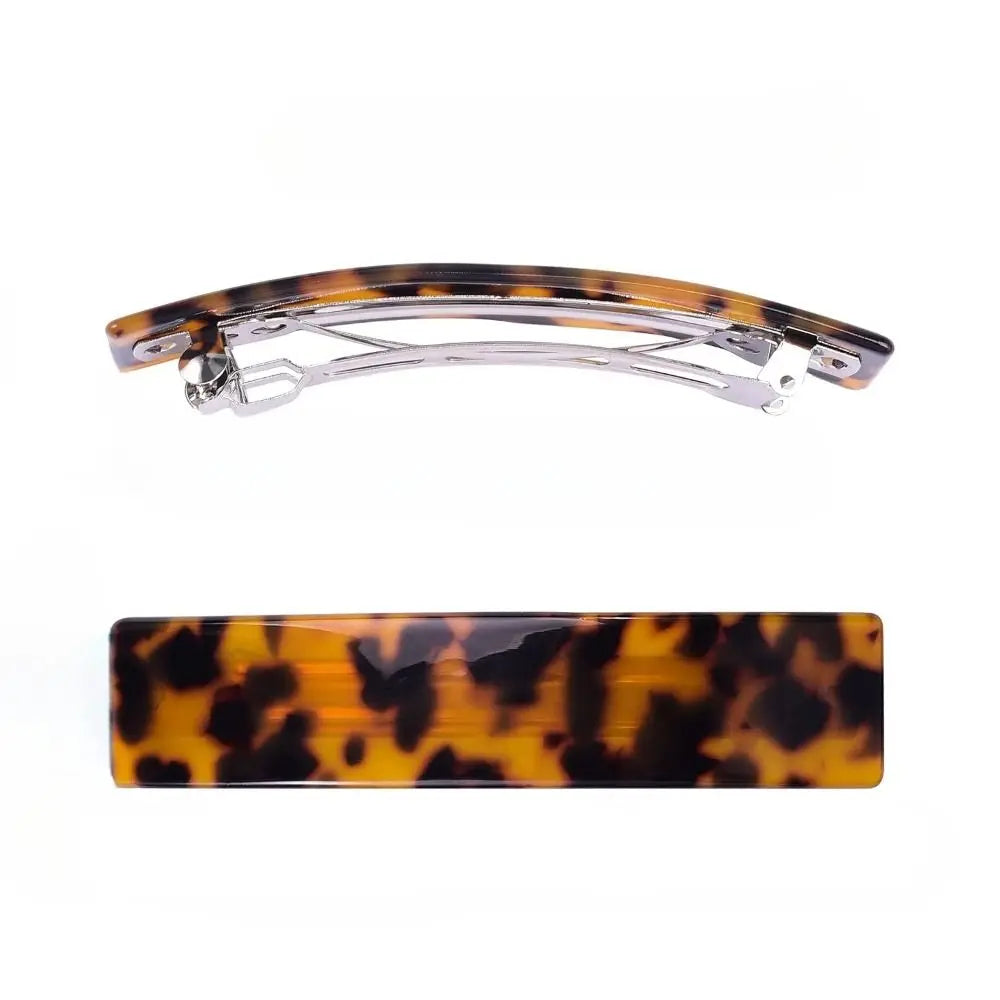 Acetate Acrylic French Hair Barrettes Automatic Curved Rectangle Styling Resin Spring Hairpin Hair Accessories