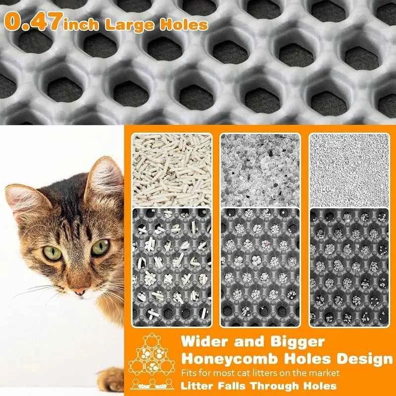 Cat Litter Mat Double Layer Pet Non Slip Big Pet Litter Box Filter MatWear Resistant Waterproof Anti-slip Cat Litter Mat