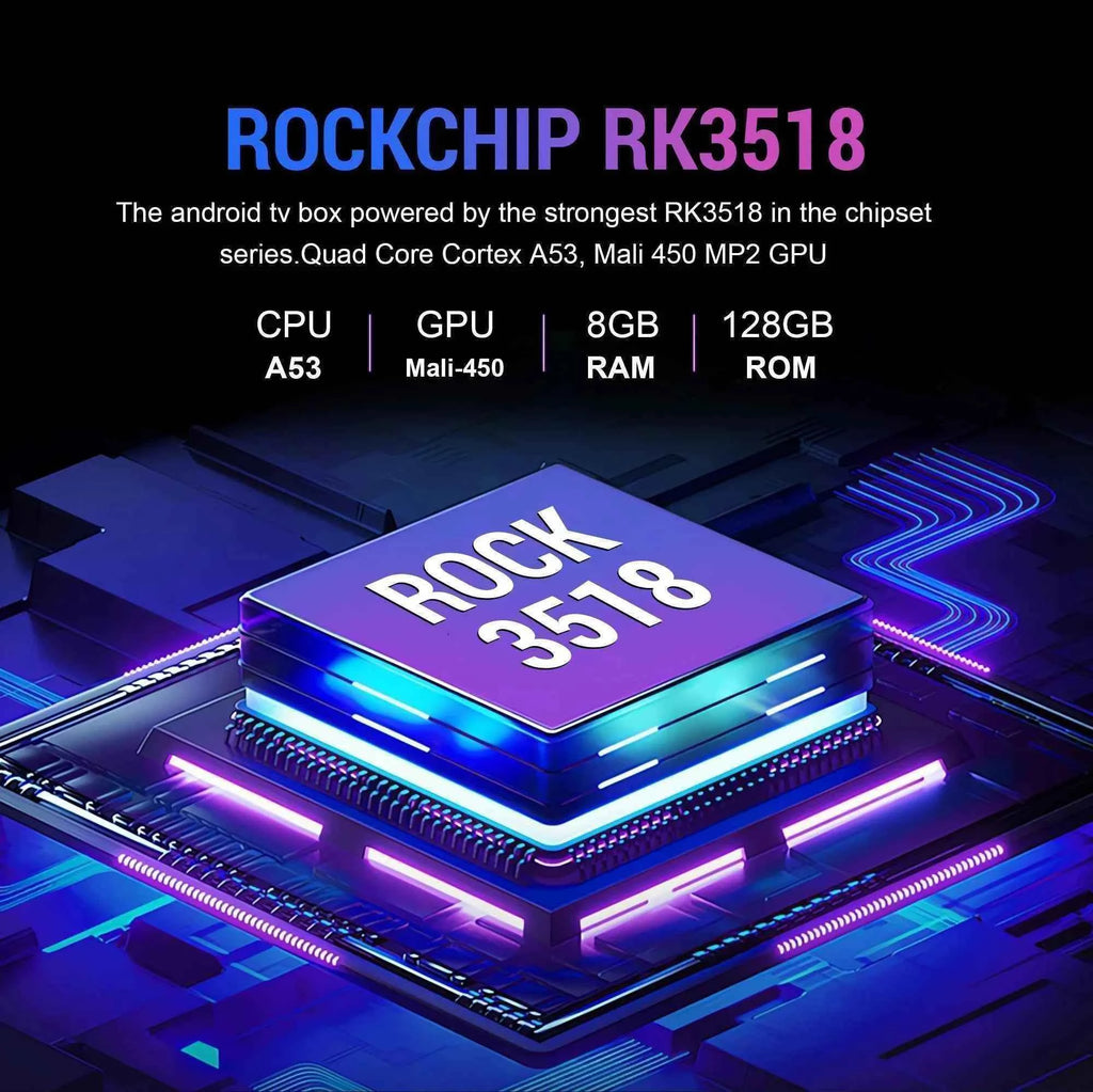 2025 New T1+ 8K HD TV Box Android 16.0 RK3518 Quad Core 8GB RAM 128GB ROM Dual Wifi 2.4G/5.8G Home Theater Media Player