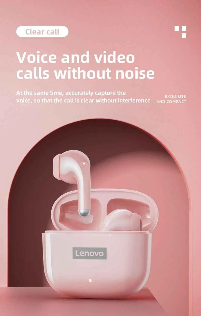 New Lenovo LP40 Pro Bluetooth V5.3 Earphones Punchy Bass Sound Headset Full Compatible Low Latency Game Sports Music Headphones