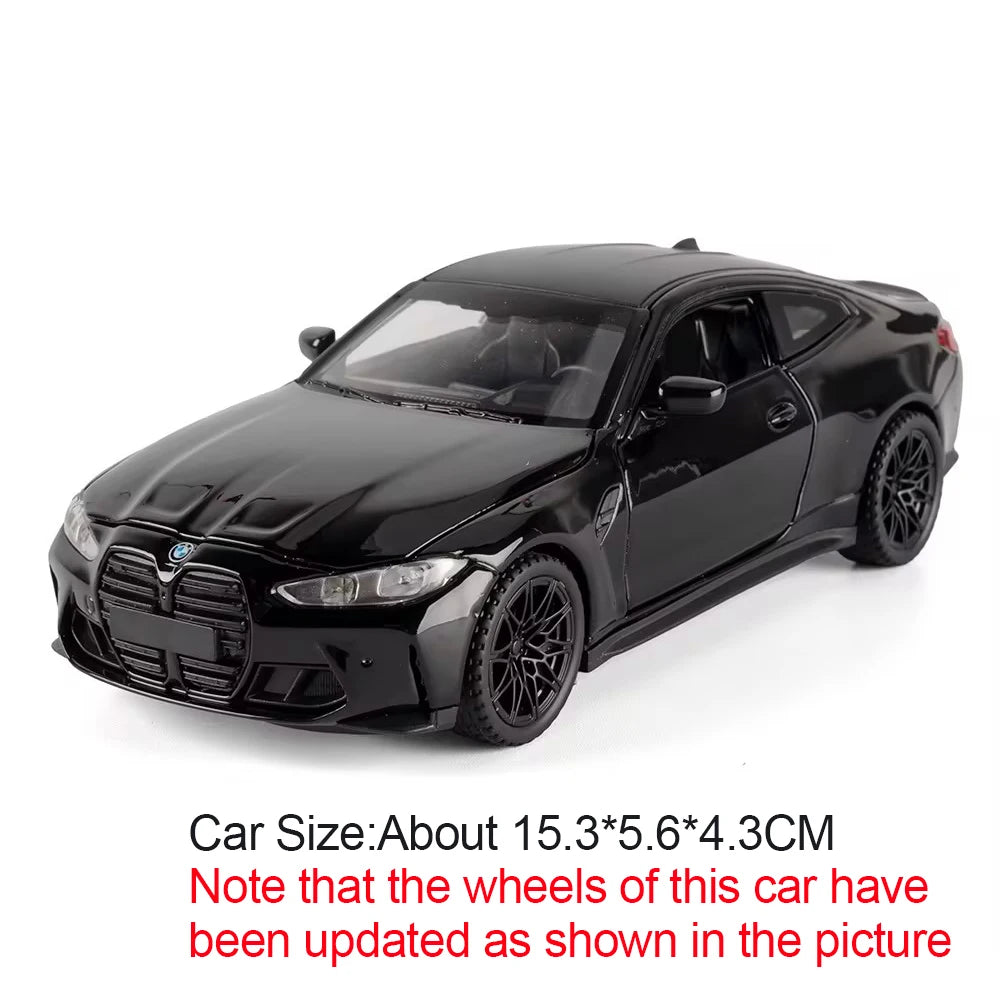 1:32 M4 M8 Miniature Car Alloy Diecast Model Toys 4 Doors Opened Rubber Tires Sound Light Pull Back Vehices Home Decor Ornaments