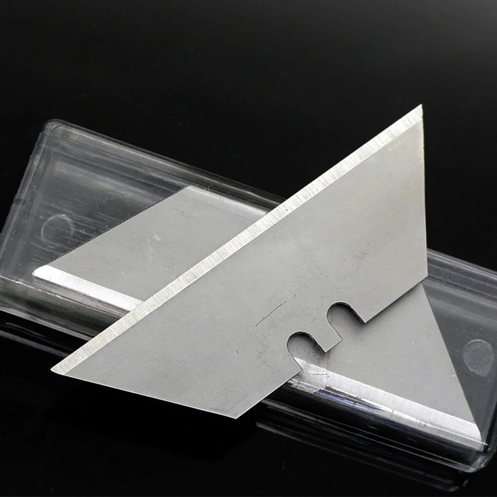 10 Pcs K-nife Blade 19mm Width SK5 Metal Utility K-nife Blades For Home School HandCraft Paper Box Cutting Trapezoid Blade