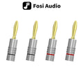 Banana Plugs 2 Pair/ 4 pcs, 24K Gold Plated Dual Screws Jack Connectors for Amplifier, Speakers, Receiver