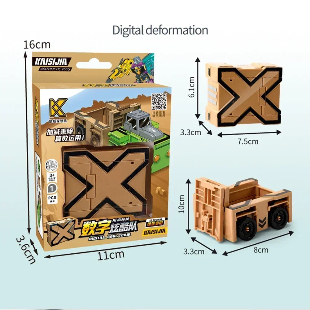 Kids Educational Deformation Toys: Digital Number Bots & Tank Warrior Transformation Robots