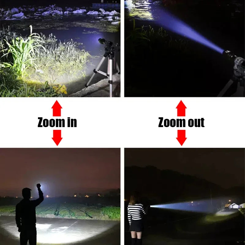 Rechargeable LED Pocket Flashlights with Pen Clip Zoom Mini Light 3 Lighting Mode with Side Lamp for Outdoor Camping Emer