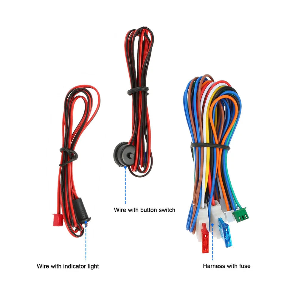 Universal Car Vehicle Security System Burglar Alarm Protection Anti-theft System 2 Remote with Siren Wiring Harness Programmable