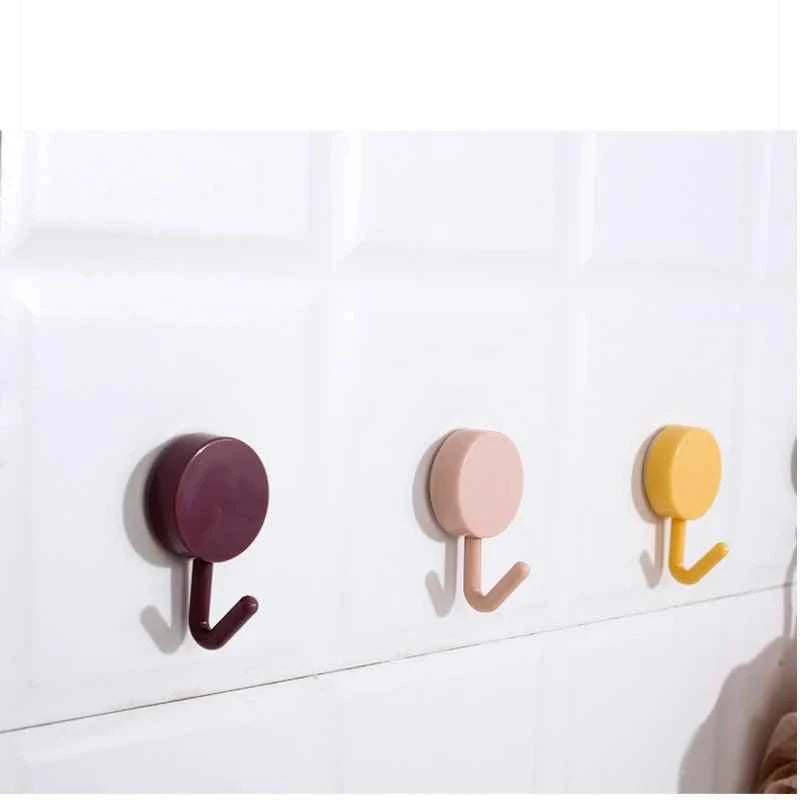 Self Adhesive Wall Hook Strong Without Drilling Coat Bag Bathroom Door Kitchen Towel Hanger Hooks Home Storage Accessories
