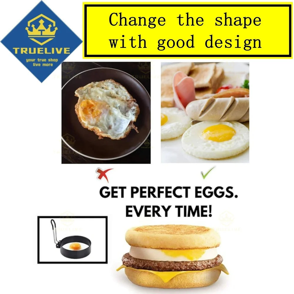 5/3/1PCS Stainless Steel Egg Cooking Rings Thickened Pancake Mold For Frying Eggs Non-Stick Frying Egg Maker Molds Kitchen Tools