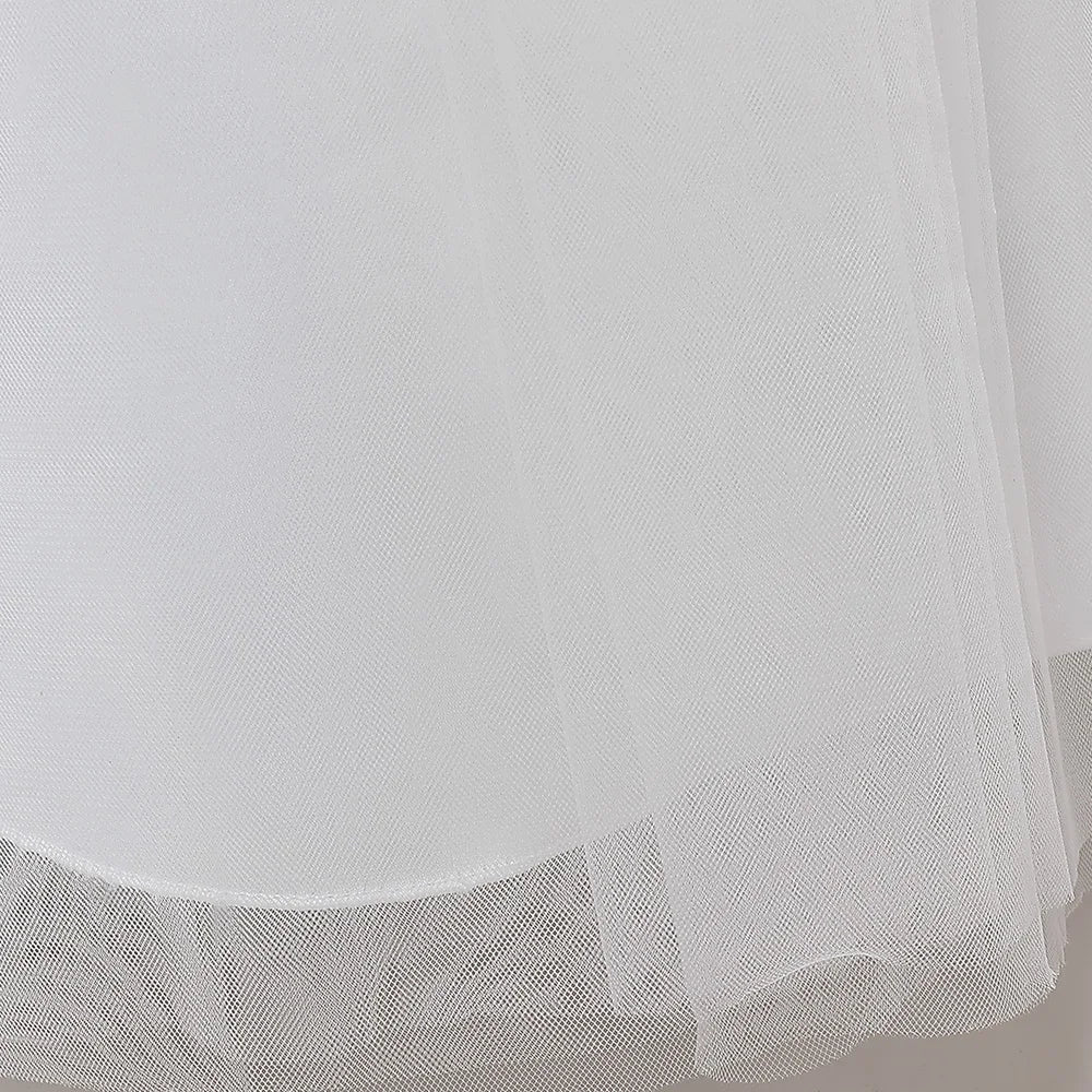 Girl Long White Bridesmaid Dresses For Wedding Prom Gown Big Bow Girls Party Dress Kids First Communiom Formal Evening Vestidos