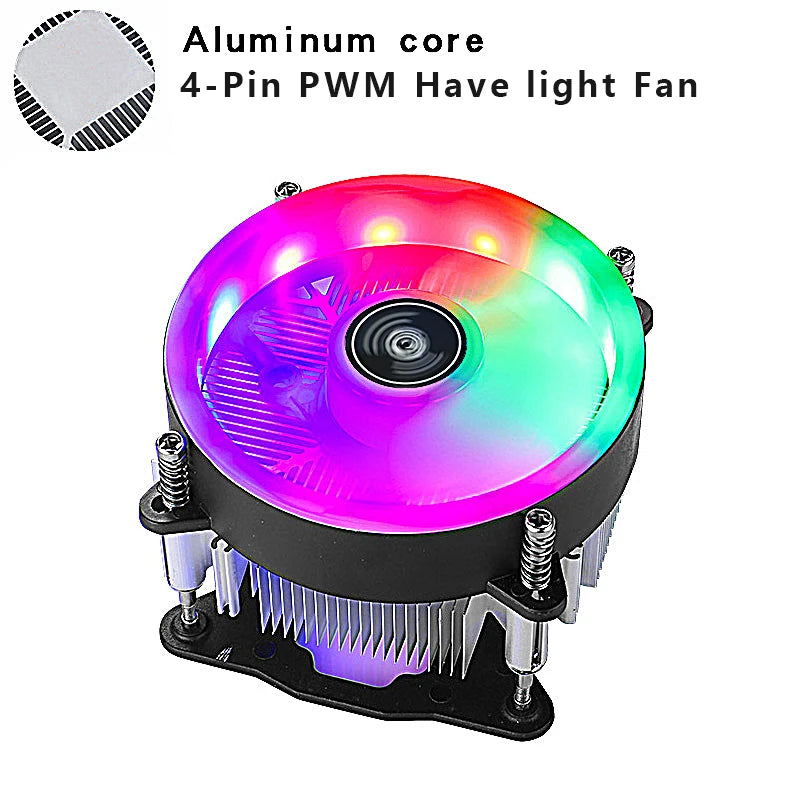 PC Efficient Copper Core/Aluminum Core Processor Cooler Cpu Fan Mute 3pin4pin PWM Air-cooled Install LGA1150 1151 1155 1156 1200