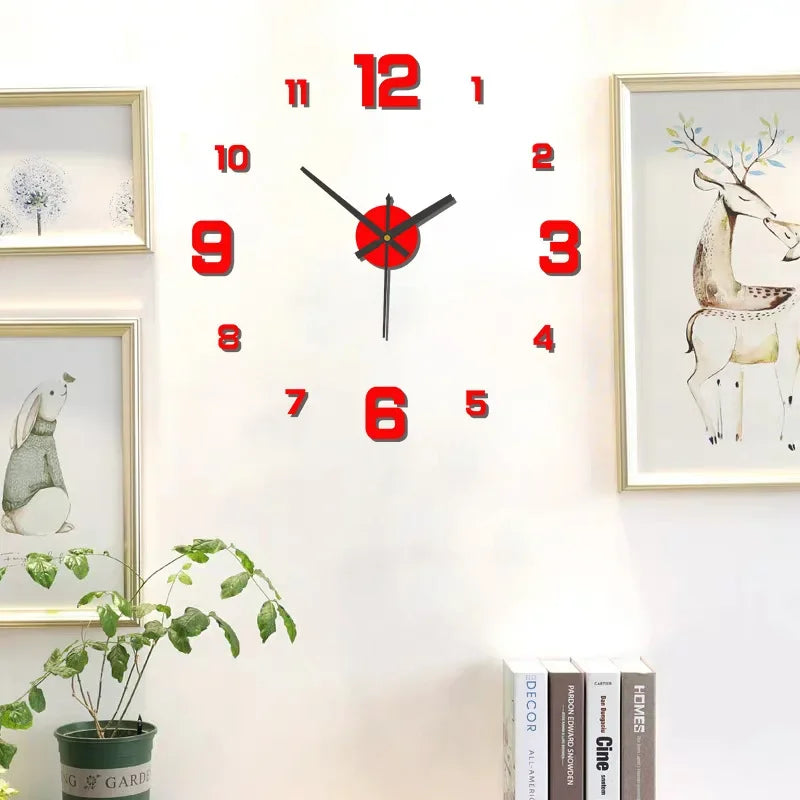 DIY Modern Design Large Wall Clock Fashion Decorative Living Room Wall Clock Home Decoration Clocks Decor Decoration for Bedroom