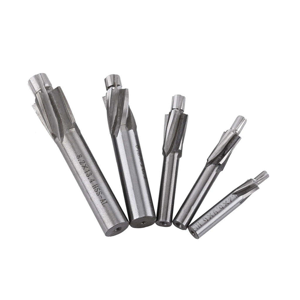 5pcs Countersink End Mill Cutter Slot Drill Bits Tool M3 M4 M5 M6 M8 Drill Milling Bits