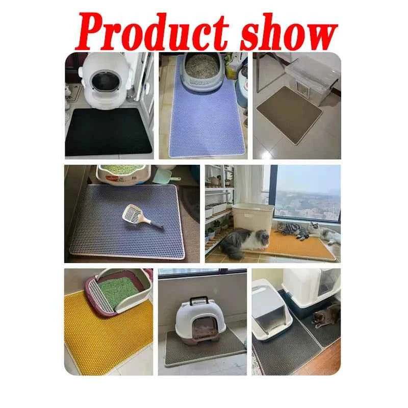 Cat Litter Mat Double Layer Pet Non Slip Big Pet Litter Box Filter MatWear Resistant Waterproof Anti-slip Cat Litter Mat