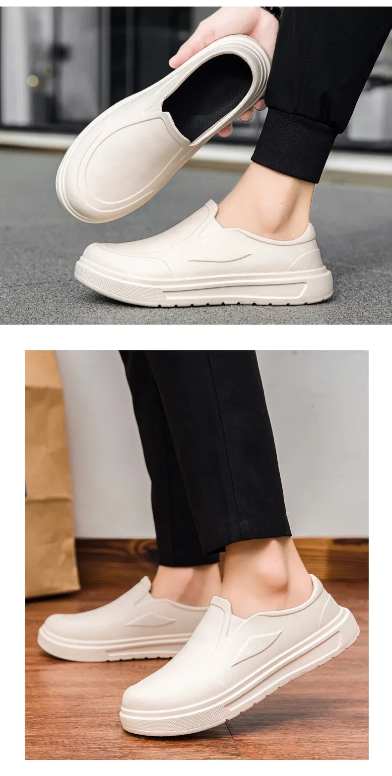 Men's Chef Shoes Anti Slip Oil Resistant Dirt Resistant Kitchen Shoes Work Shoes Quick Drying Rain Shoes Large Size Breath Clogs