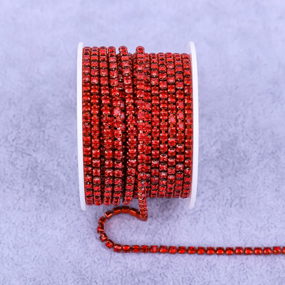 All Color Claw Chain Electrophoresi Rhinestones Trim Stone Gold Diamond Strass Decorative Applique Crystal Trimmings For Dresses