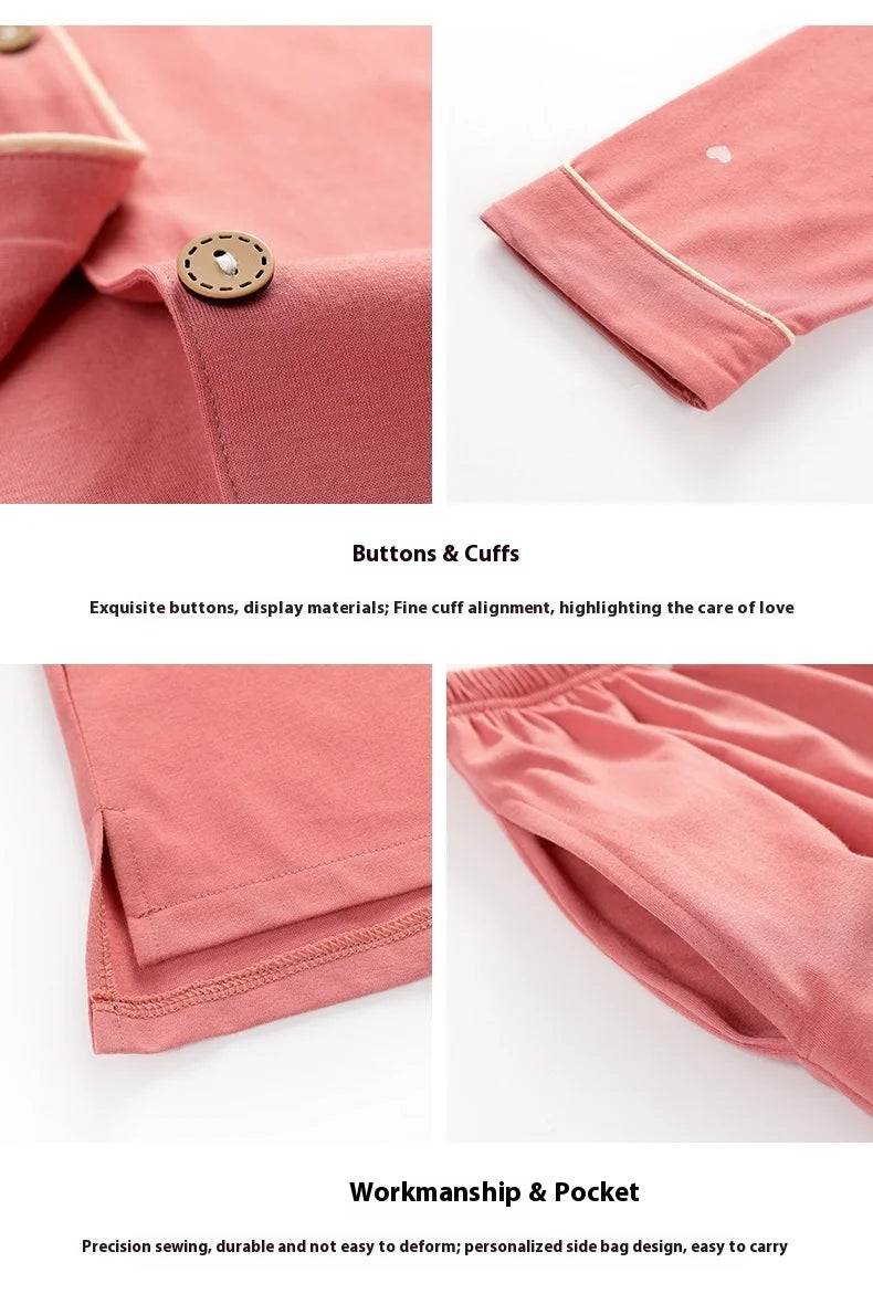Cotton Pajamas Large Size Autumn Winter Long-Sleeved Home Wear Night Wear Woman Sexy Cardigan Love Pink Large Square Sleepwear
