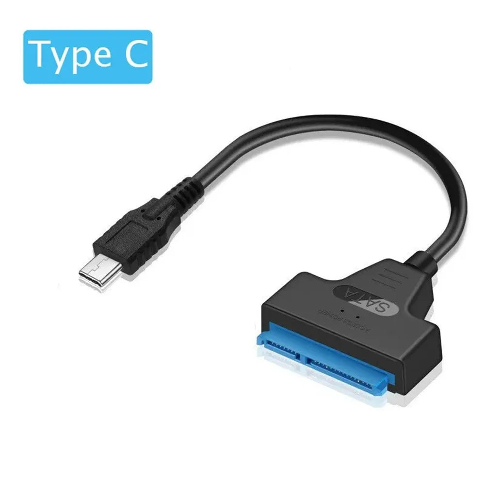USB 3.0 to SATA III Adapter Cable Type C Compatible for 2.5 HDD SSD Hard Drive Converter 6 Gbps SATA 22 Pin Cord