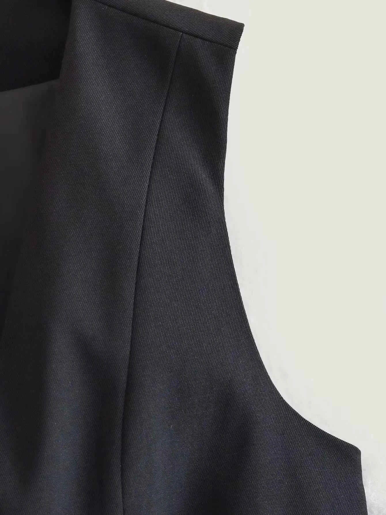 HH Women Fashion Solid Suit Vest Sleeveless Cropped Waistcoat Tops Vests Spring Summer Casual Office Lady Chic Tops