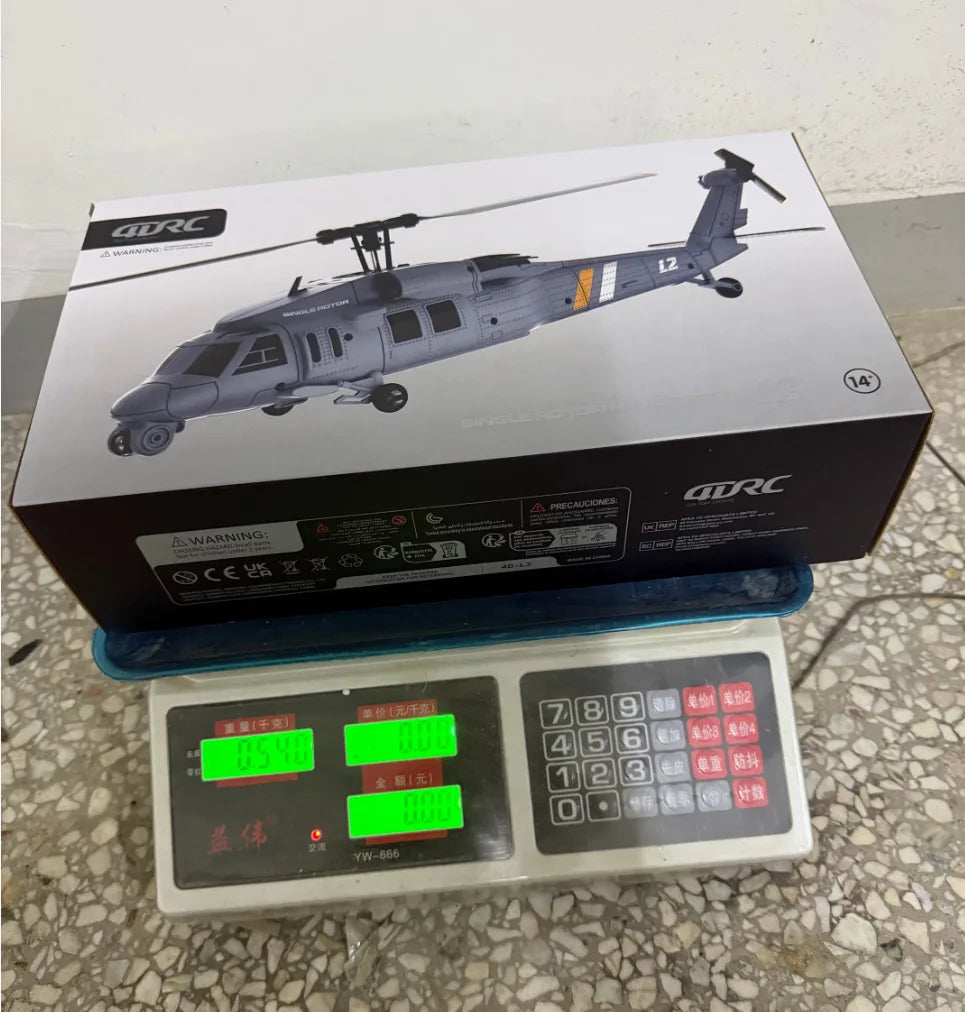 4DRC L2 RC Helicopter 8K Aerial Camera Builtin Screen Remote Control 6Axis Gyro Single Blade Black Hawk Apache Military For Boys
