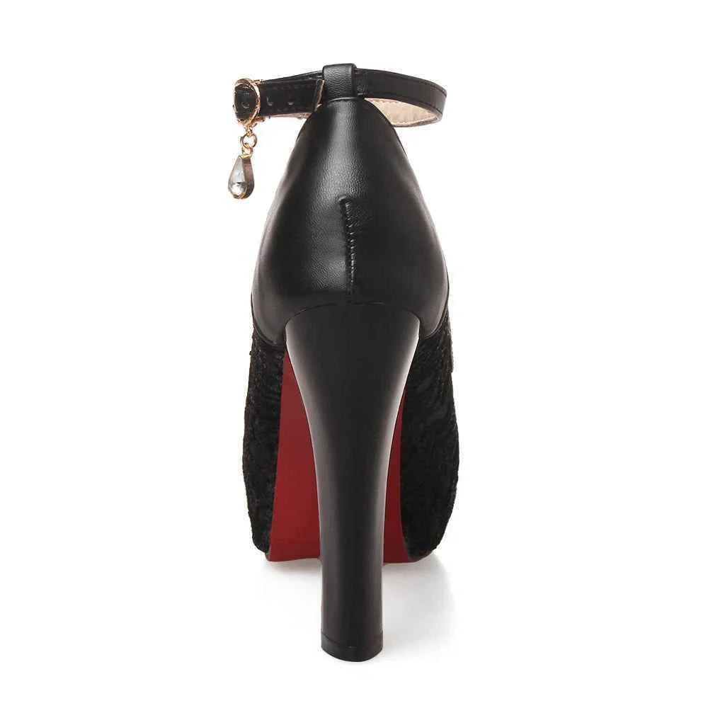 Lace Wedding Shoes Woman Peep Toe High Heels Women Shoes Platform Heels Summer Pumps Women Shoes High Heel Sandals tacones mujer