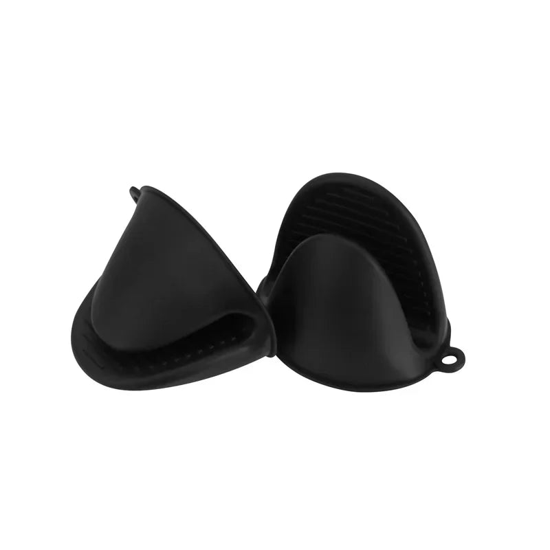 2PCS Oven Mitts Silicone Oven Glove Heat Resistant Pinch Mitts Anti Scalding Non Slip Gloves Clips Pot Holder Baking Oven Mitts