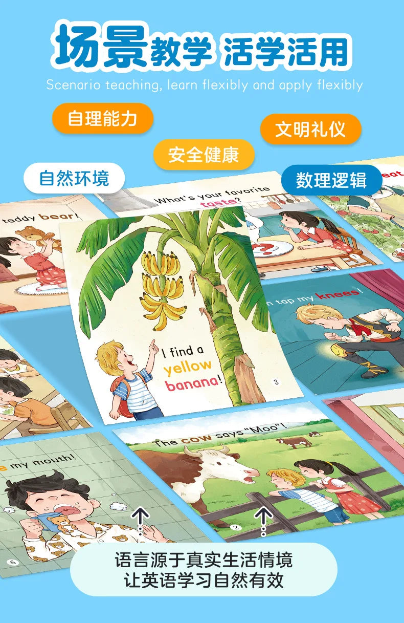 20 Books Kids English Picture Books, Audio Reading Early Education Picture Book, Zero Basis English Learning Books for Toddlers