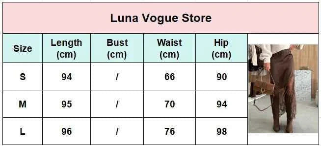 Sexy Lace Patchwork Long Skirt Women Elegant Fashion Solid Waist Cinched Mid-length Bottom Lady 2025 Party Daily Street Skirts