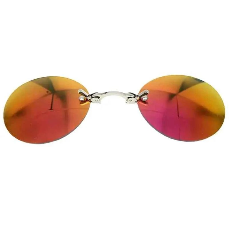Sunglasses Mini Frameless Vintage Men Eyeglasses1/2pcs Clip On Nose Glasses Round Rimless Frameless Vintage Men Eyeglasses